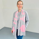 Herzlein® Schal "Happy" in Grau - Rosa