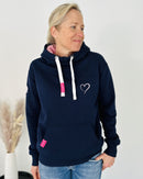 Herzlein® Hoodie "Alpenliebe" in Navy Blau