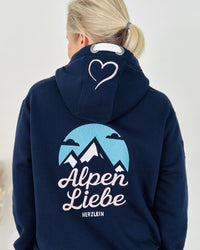 Herzlein® Hoodie "Alpenliebe" in Navy Blau