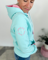 Herzlein® Sweatjacke "Happy Life" in Mint