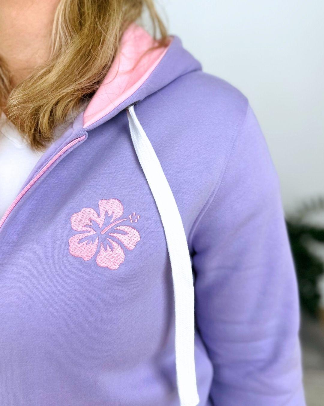 Herzlein® Sweatjacke "Happy Life" in Lavendel