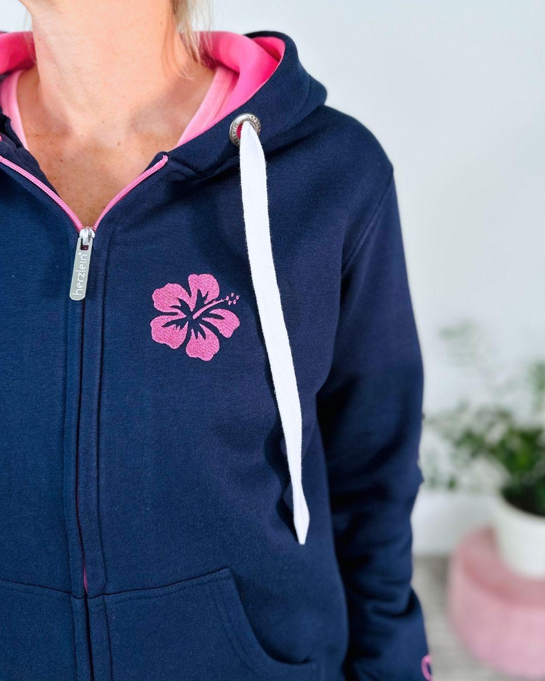 Herzlein® Sweatjacke "Happy Life" in Navy