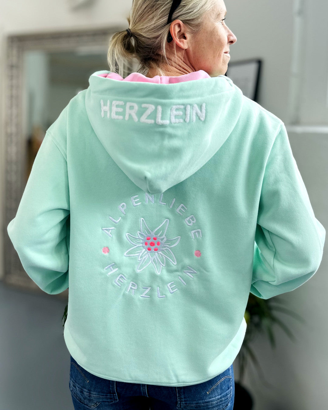 Herzlein® Sweatjacke "Alpenliebe" in Mint