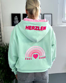 Herzlein® Sweatjacke "Feel Good" in Mint