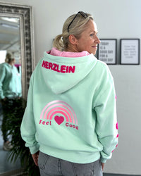 Herzlein® Sweatjacke "Feel Good" in Mint