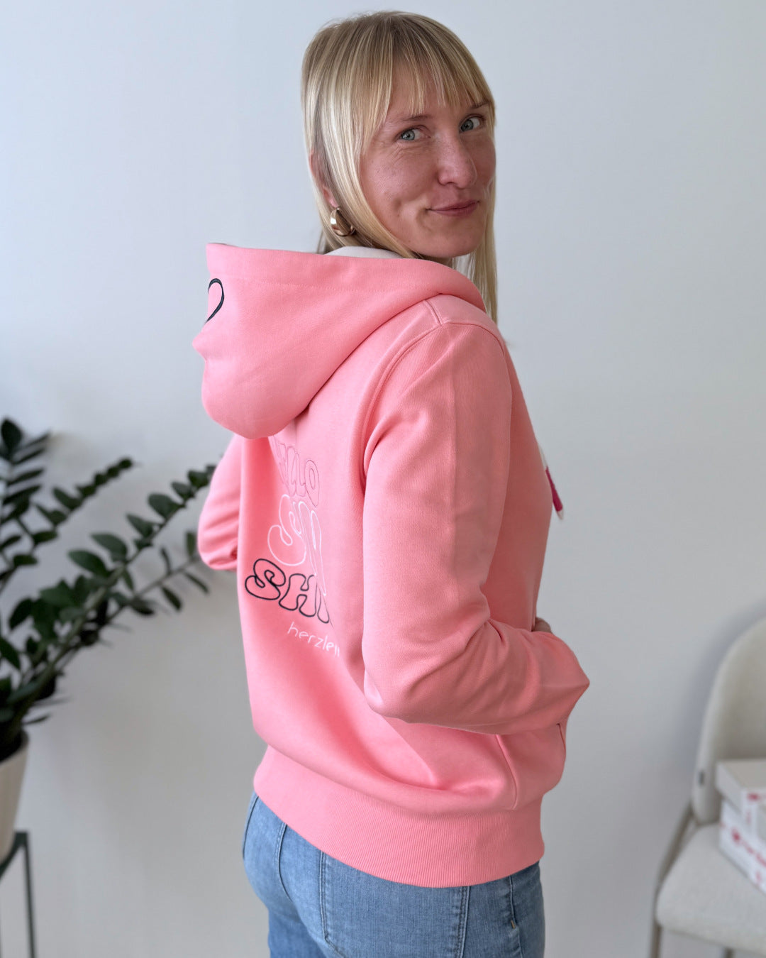 Herzlein® Sweatjacke "Hello Sunshine" in Coral