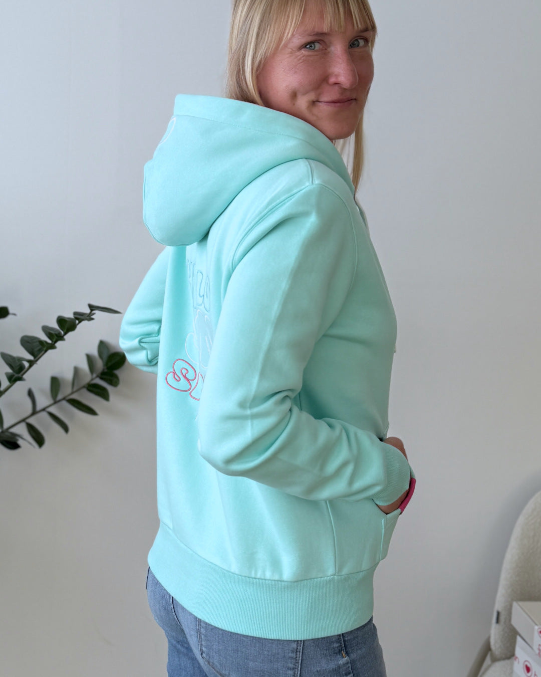 Herzlein® Sweatjacke "Hello Sunshine" in Mint