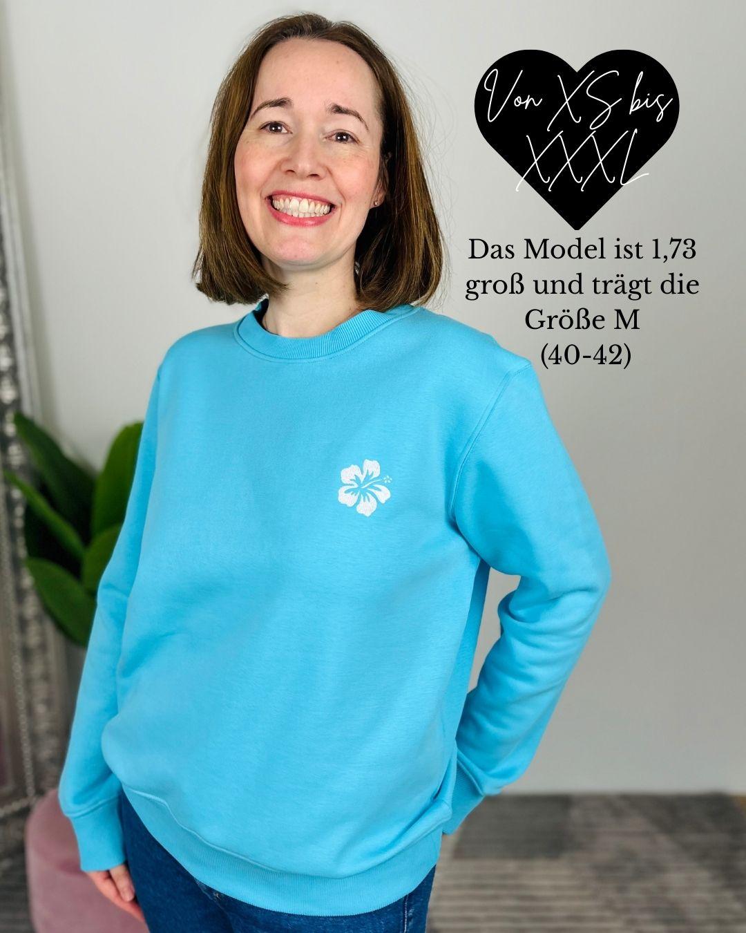 Herzlein® Sweatshirt "Hibiskus" in Himmelblau