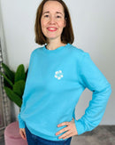 Herzlein® Sweatshirt "Hibiskus" in Himmelblau