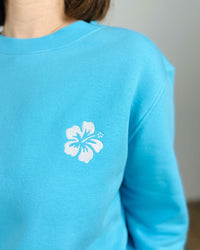 Herzlein® Sweatshirt "Hibiskus" in Himmelblau