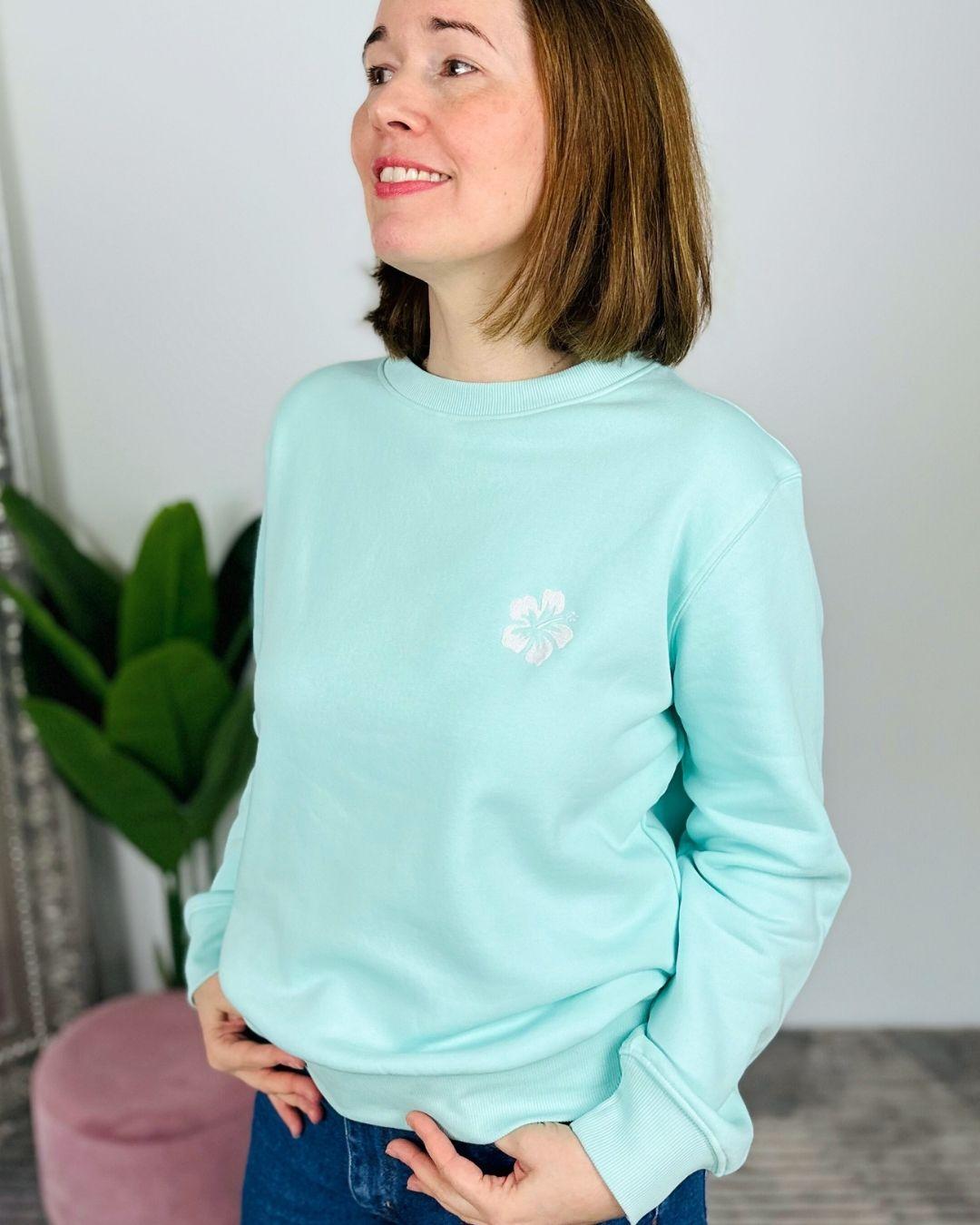 Herzlein_Sweatshirt_Hibiskus_in_Mint