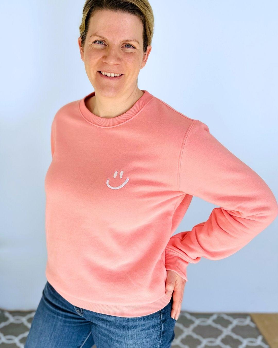 Herzlein® Sweatshirt "Smiley" in Coral