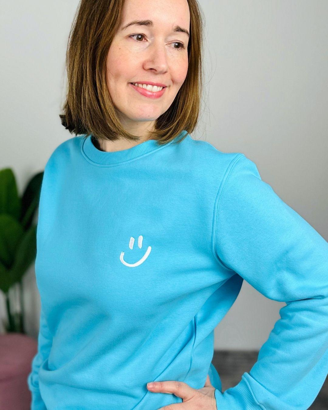 Herzlein® Sweatshirt "Smiley" in Himmelblau