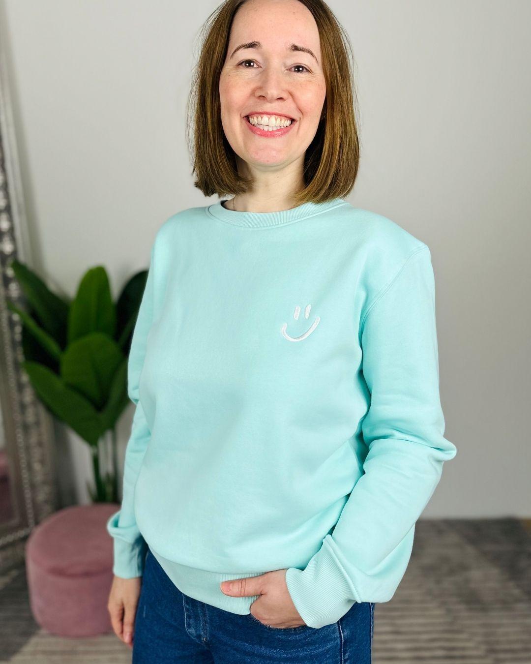Herzlein® Sweatshirt "Smiley" in Mint