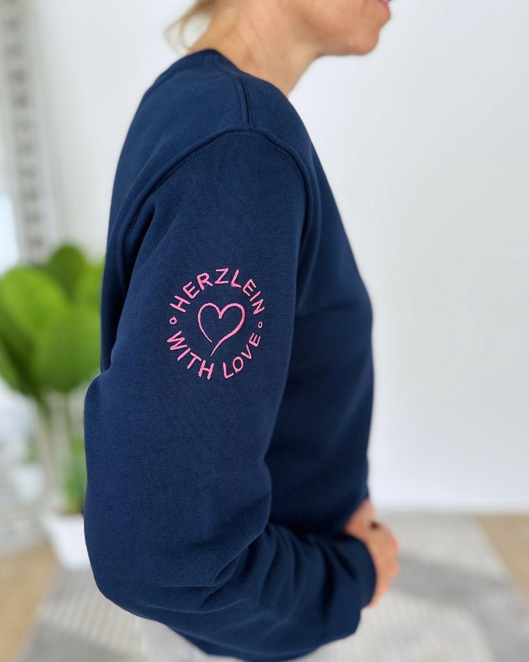 Herzlein® Sweatshirt "Smiley" in Navy