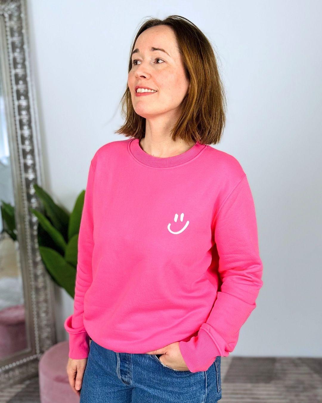 Herzlein_Sweatshirt_Smiley_in_Pink