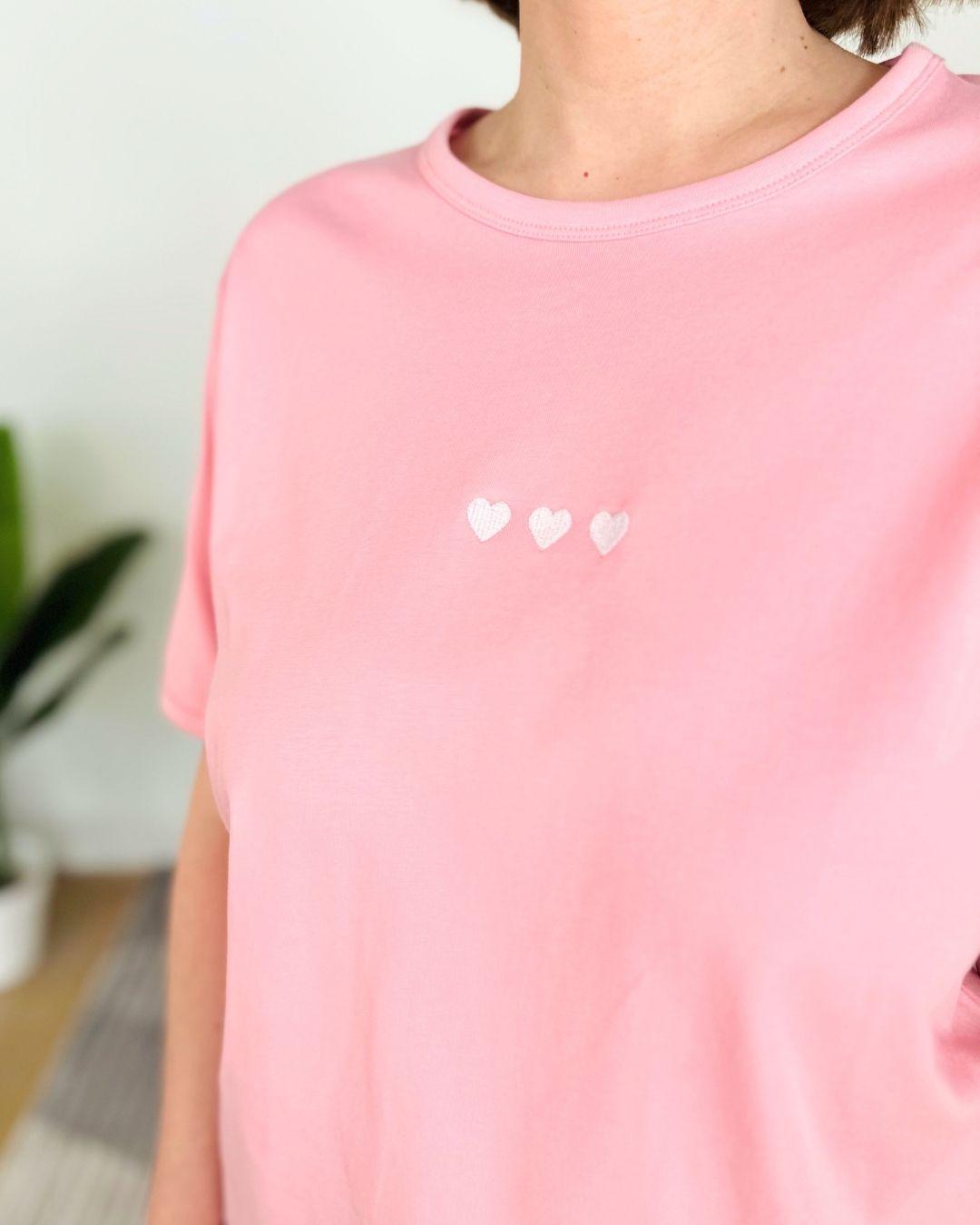 Herzlein® T-Shirt "3 Herzchen-Stick" in Rosa