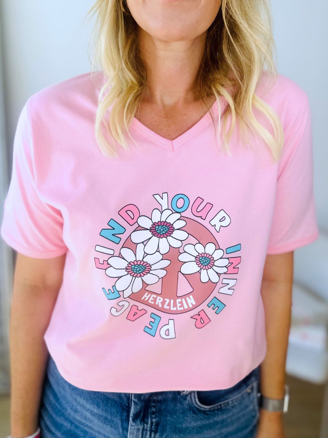 Herzlein® T-Shirt "Find Your Inner Peace" in Rosa