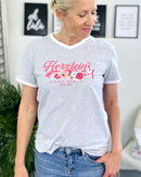 Herzlein® T-Shirt "Flowers" in meliertem Grau