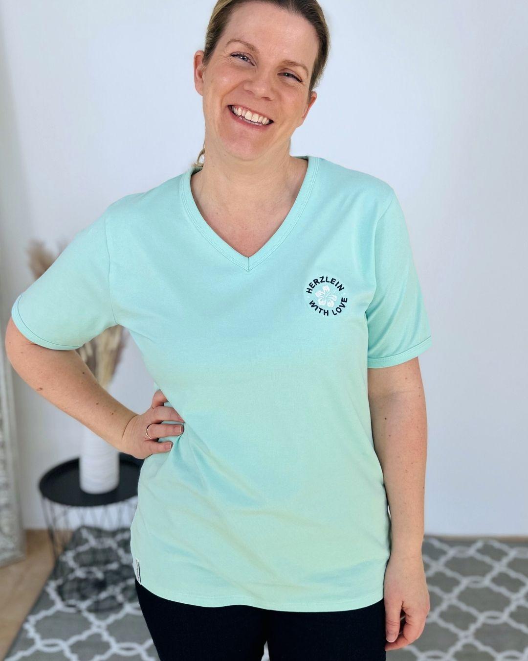 Herzlein® T-Shirt "Happy Life" in Mint