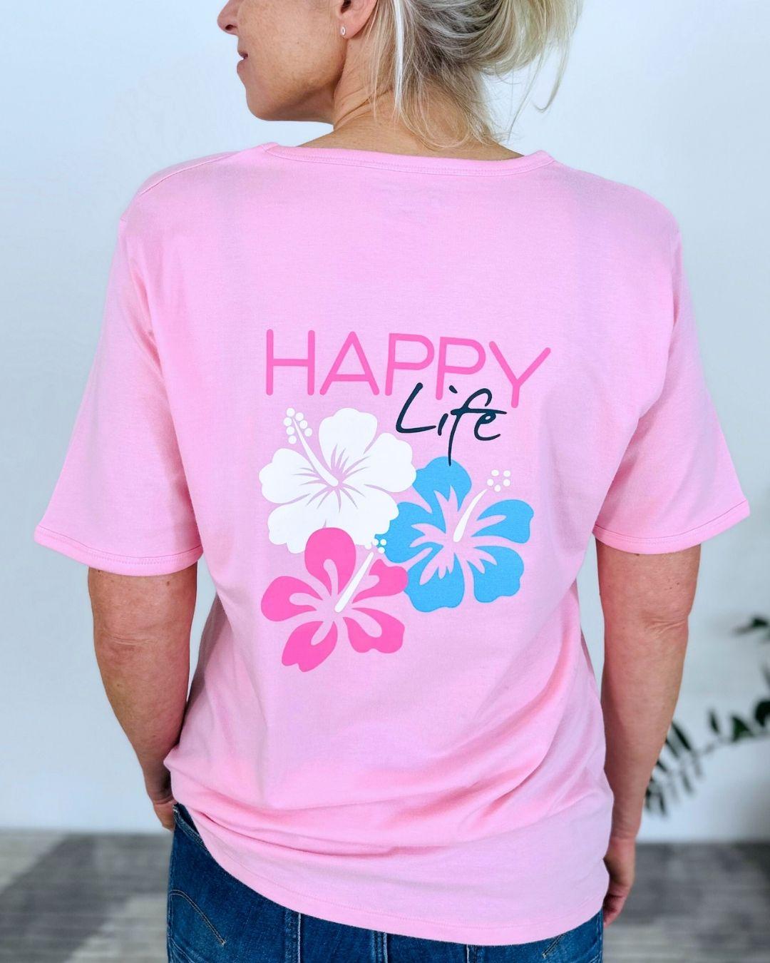 Herzlein® T-Shirt "Happy Life" in Rosa