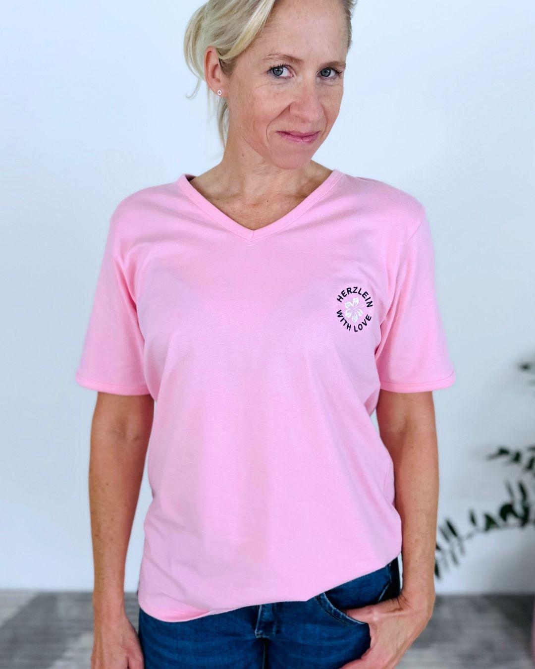 Herzlein® T-Shirt "Happy Life" in Rosa