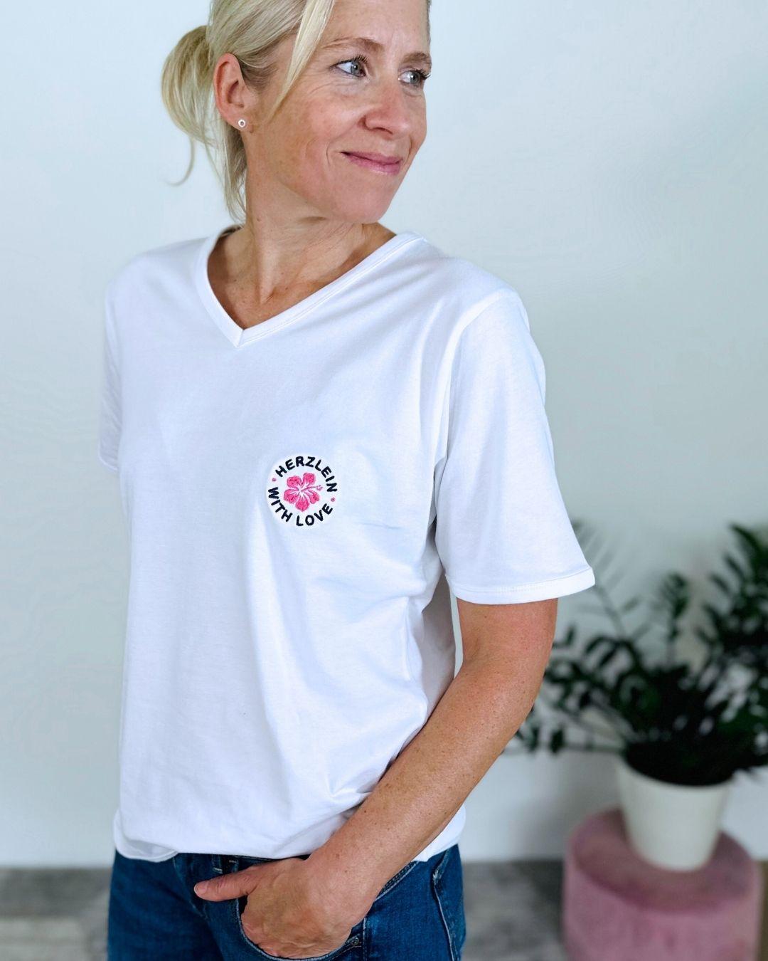 Herzlein® T-Shirt "Happy Life" in Weiß