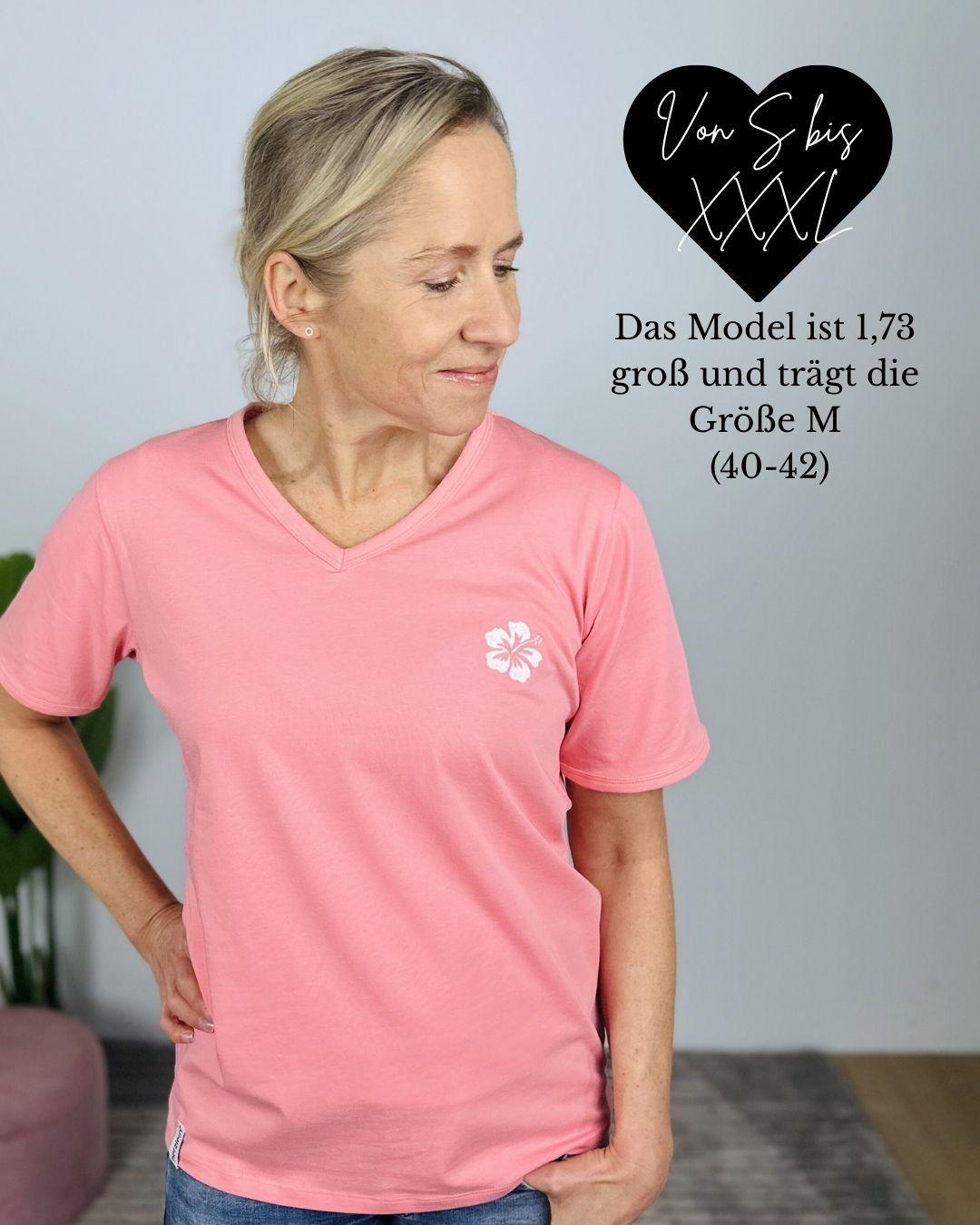 Herzlein® T-Shirt "Hibiskus" in Coral