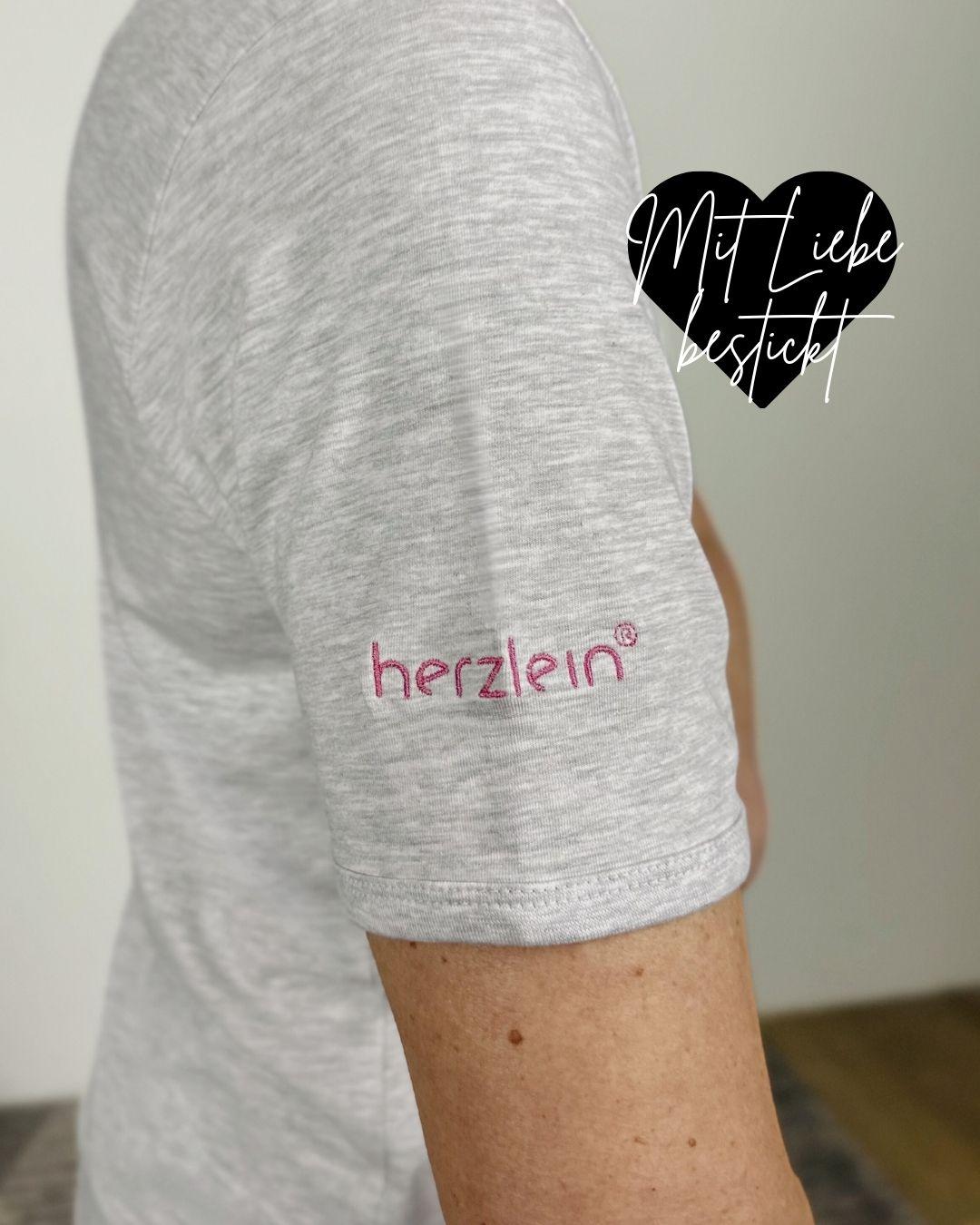 Herzlein® T-Shirt "Hibiskus" in Grau meliert