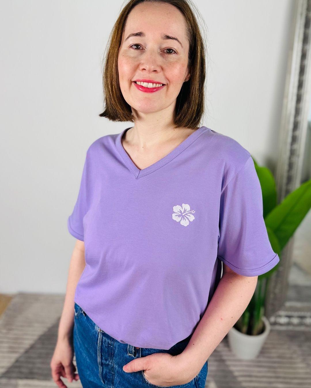 Herzlein® T-Shirt "Hibiskus" in Lavendel