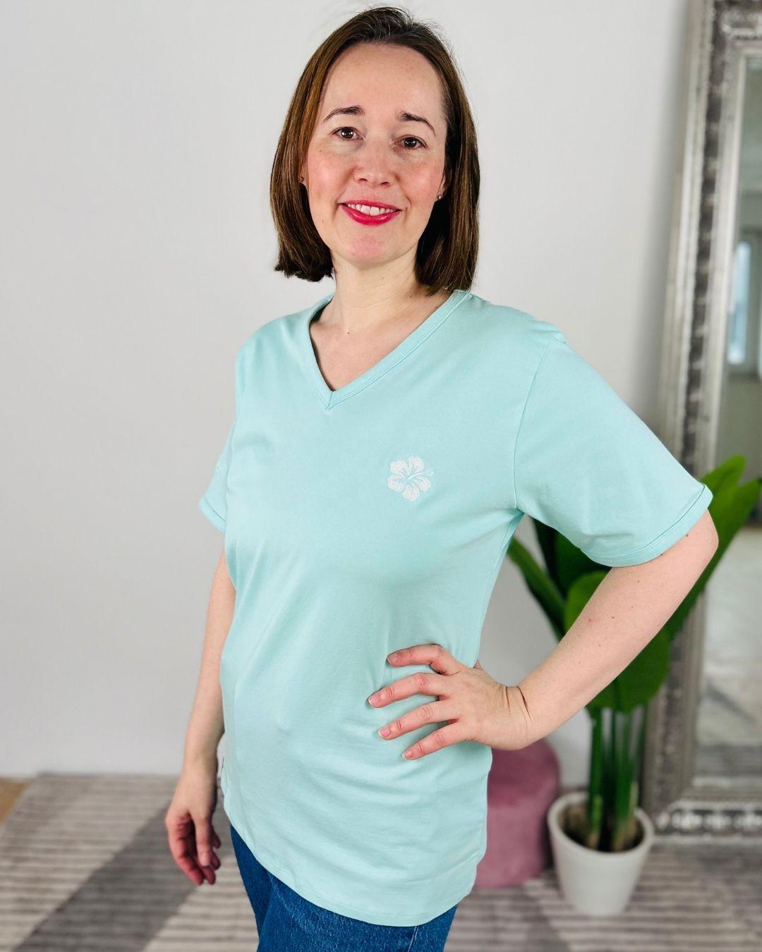Herzlein® T-Shirt "Hibiskus" in Mint