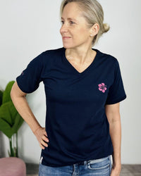 Herzlein® T-Shirt "Hibiskus" in Navy