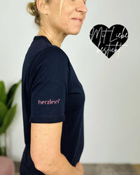 Herzlein® T-Shirt "Hibiskus" in Navy