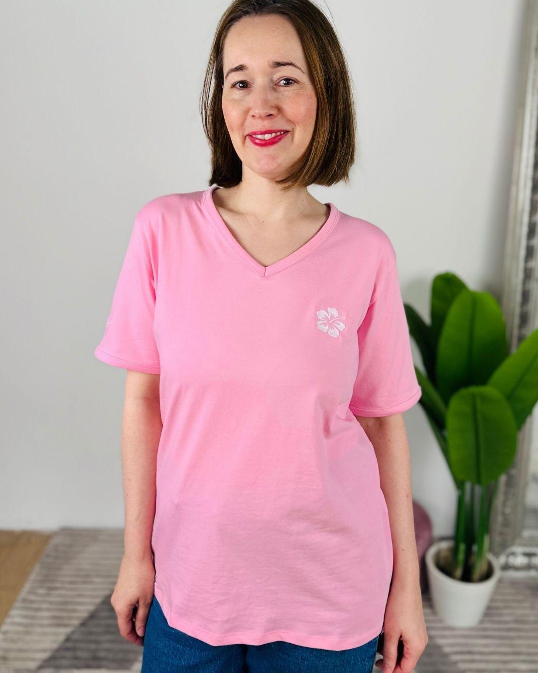 Herzlein® T-Shirt "Hibiskus" in Rosa