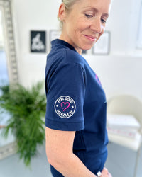 Herzlein® T-Shirt "Sand & Meer" in Navy Blau