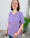 Herzlein® T-Shirt mit "Herzchen-Stick" in Lavendel