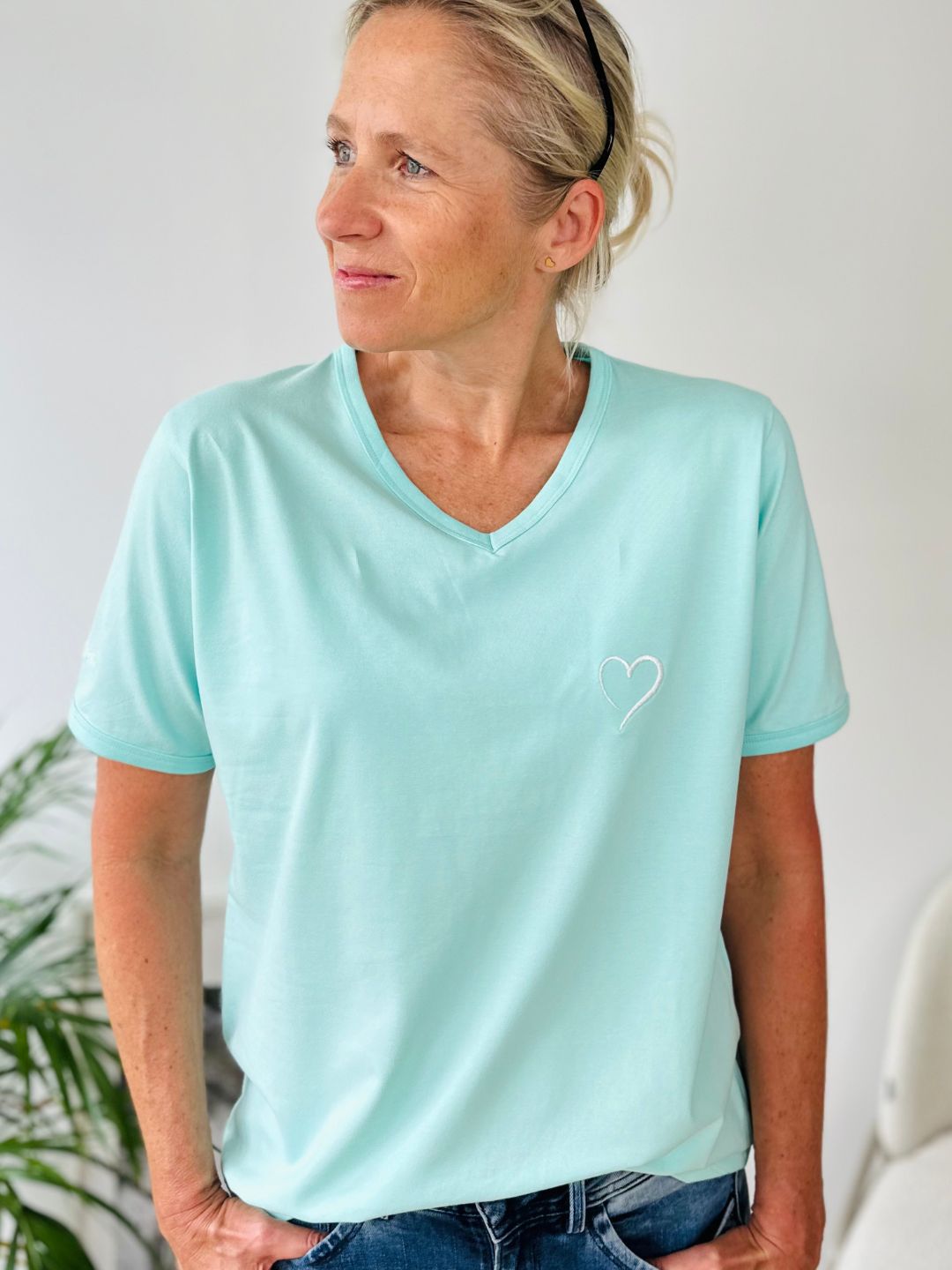 Herzlein® T-Shirt mit "Herzchen-Stick" in Mint