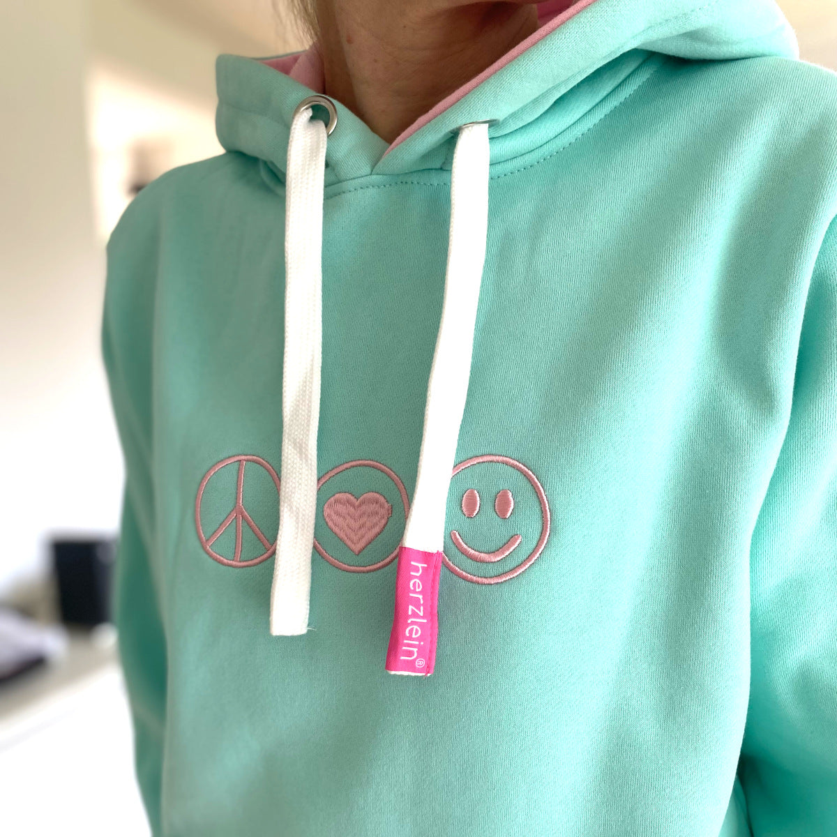 Herzlein® Hoodie PEACE in Mintgrün