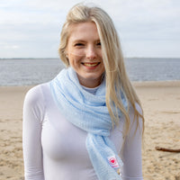 Herzlein® Musselin Tuch Musselintuch Musselintücher Halstuch Damentuch Schal Baumwolle für Damen Hellblau Blau