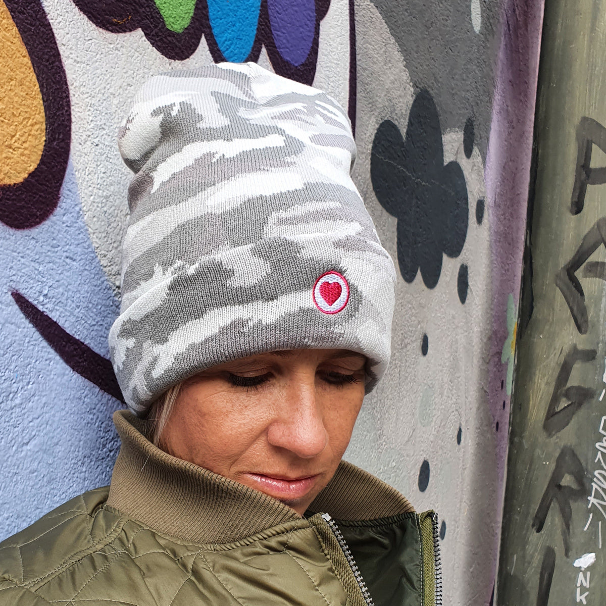 Herzlein® Mütze mit Umschlag Camouflage