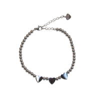 Herzlein® Armband, hübsches Armbändchen mit Herz Herzchen in Silberfarbe