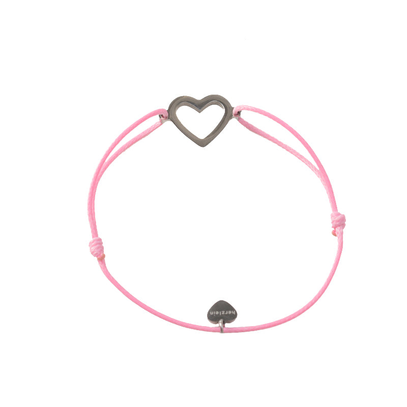 Herzlein® Armband, hübsches Armbändchen mit Herz Herzchen in Silberfarbe