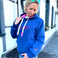 Herzlein® Hoodie Kapuzenpullover in Navy Blau für Damen Frauen Mädchen Baumwolle
