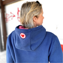 Herzlein® Hoodie Kapuzenpullover in Navy Blau für Damen Frauen Mädchen Baumwolle