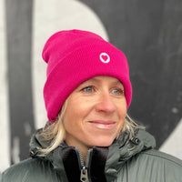 Herzlein® Beanie Mütze Strickmütze mit Umschlag und edlem Herzchen Stick für Damen Frauen Mädchen