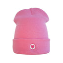 Herzlein® Beanie Mütze Strickmütze mit Umschlag und edlem Herzchen Stick für Damen Frauen Mädchen