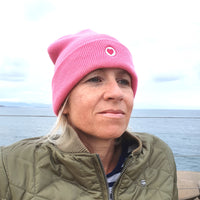 Herzlein® Beanie Mütze Strickmütze mit Umschlag und edlem Herzchen Stick für Damen Frauen Mädchen