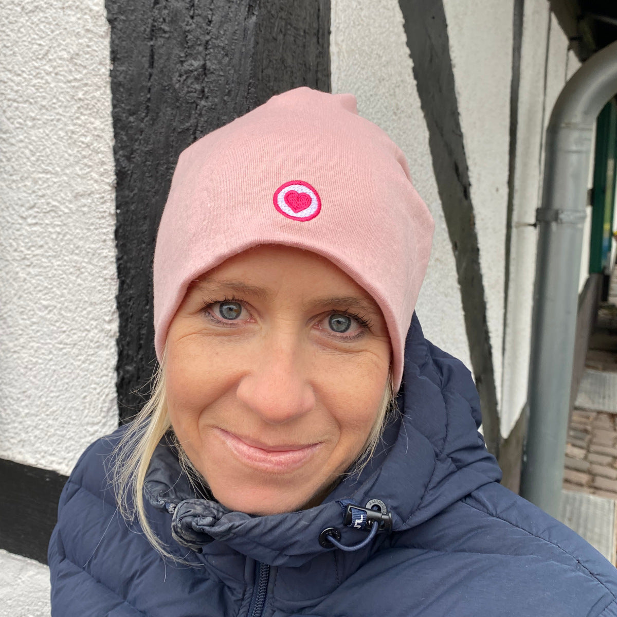 Herzlein® Jersey Beanie in Alt-Rosa