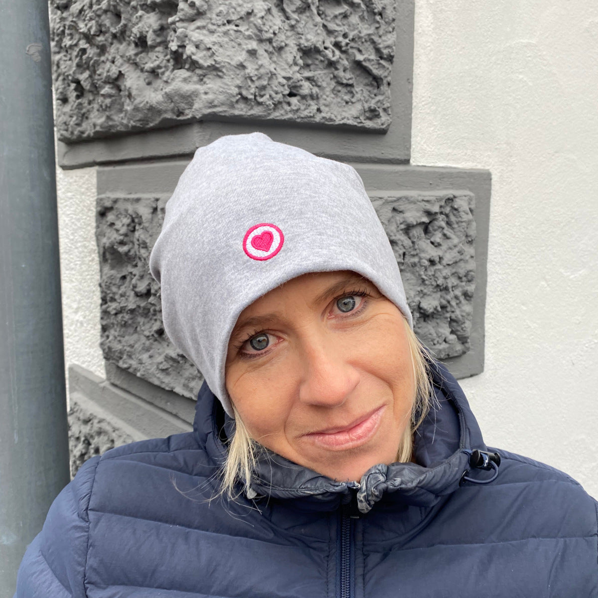 Herzlein® Jersey Beanie in Hellgrau