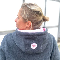 Herzlein® Hoodie in Dunkelgrau - STAR Kapuzenpulli Kapuzenpullover für Damen Baumwolle